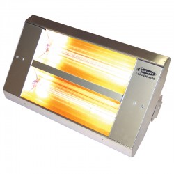 2 Lamp 8MM 3.2KW 277V 60Asym Mul-T-Mount Electric Infrared Heater Stainless Steel Finish With Amber Gray Sleeves