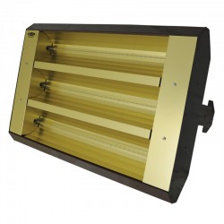 3 Lamp 8MM 10.95KW 480V 60Sym Mul-T-Mount Electric Infrared Heater Bronze Finish With Amber Gray Sleeves
